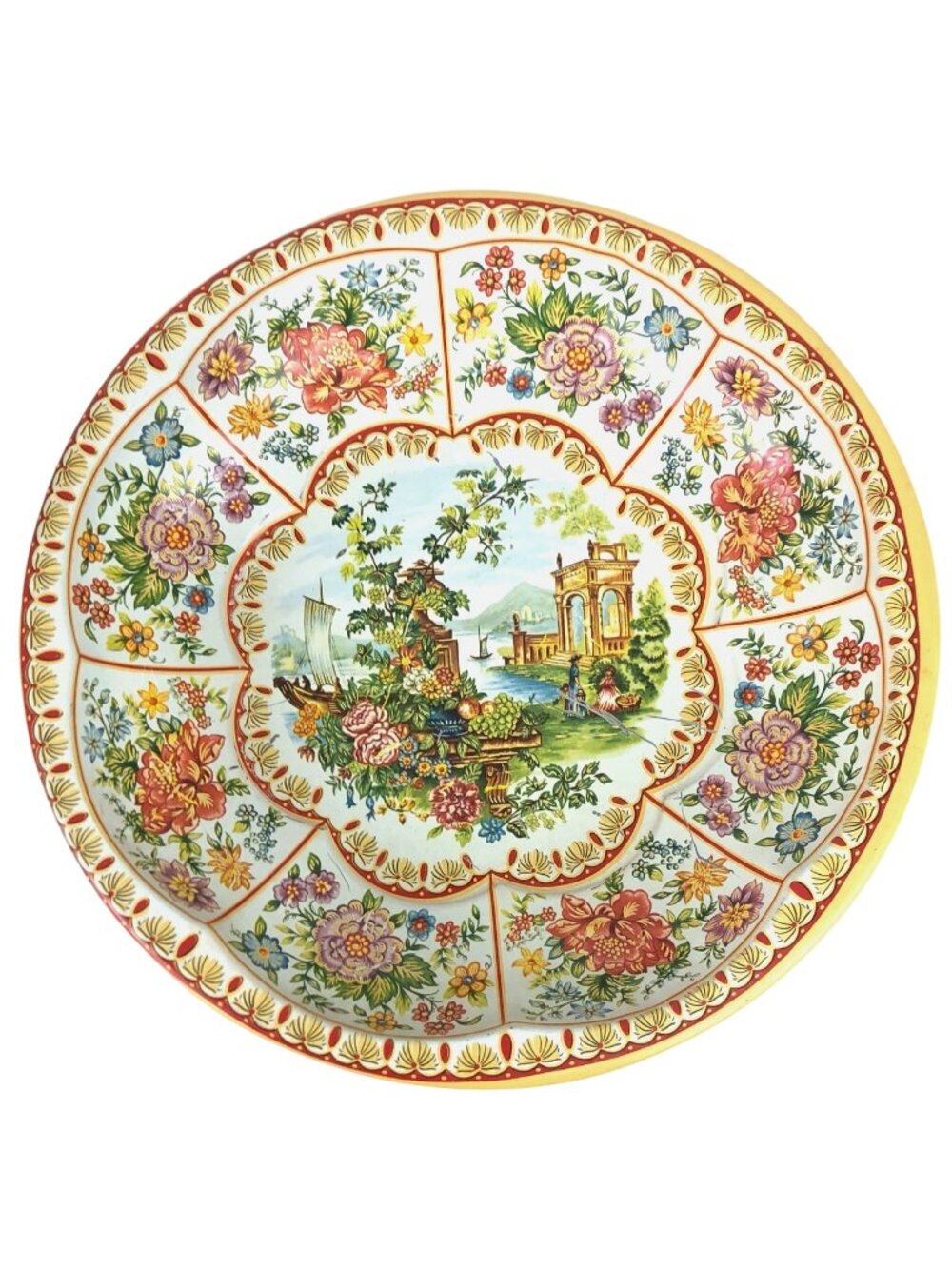 Vintage Daher Decorated Ware 10" Colorful Plate Bowl Made In England 1971 Tin